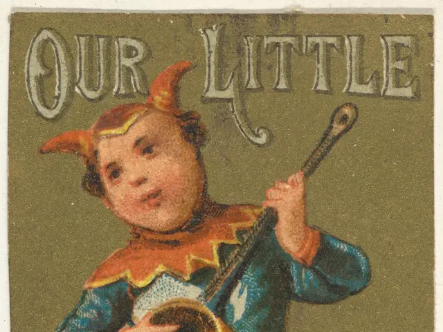 The image shows a poster of a boy playing a musical instrument, with the words "Our Little...
