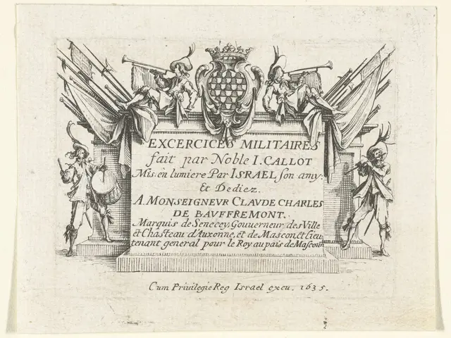 The image shows a paper with a drawing of a man holding a sword and a shield, with text written on...