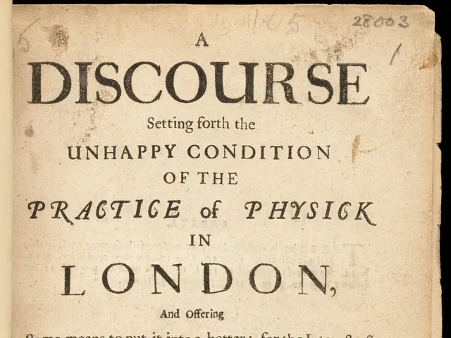 The image shows an open book with the title "A Discourse Setting for the Unhappy Condition of the...