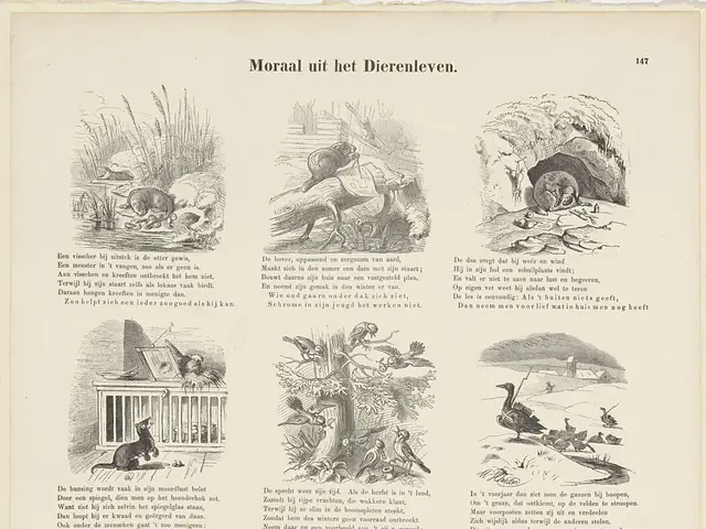 The image shows an open book with a variety of animals and plants depicted on it. The book contains...