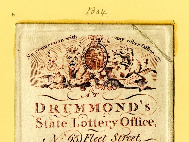 The image shows an old book with a yellow background and a stamp on it. The text on the paper reads...