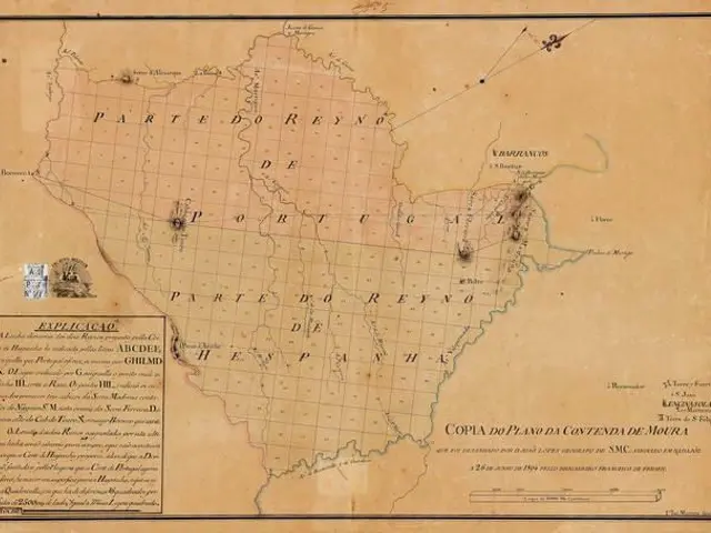 The image shows an old map of Brazil with the provinces of Brazil and Brazil highlighted. The map...