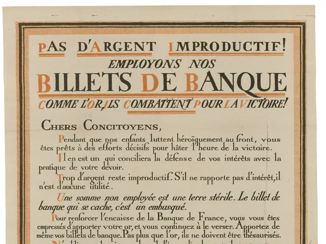 The image shows an old newspaper advertisement for a banque, with text written on it. The paper is...