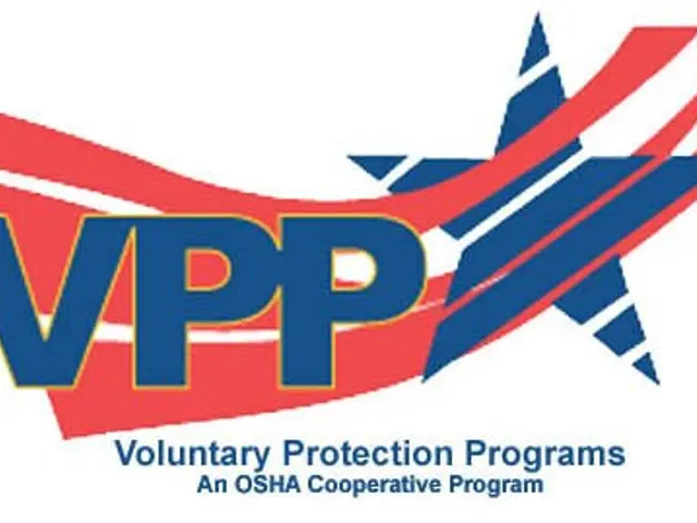 The image shows a poster with the text "Voluntary Protection Programs: An OSHA Cooperative Program"...