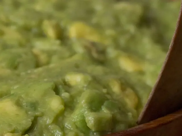 There is a food item in the container.