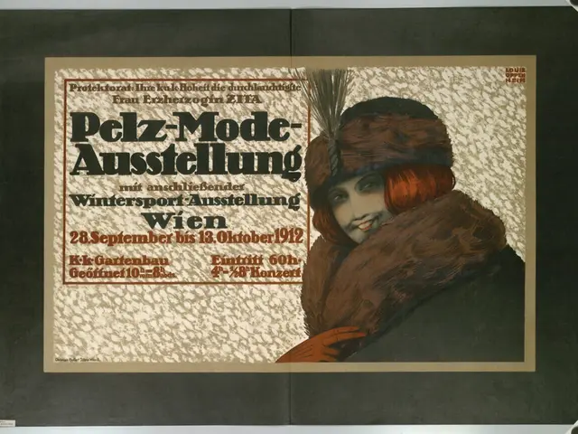 The image shows a poster advertising a winter sports event in Vienna, Austria. It features a woman...