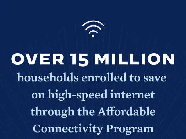 The image shows a poster with text and a logo that reads "Over 15 million households enrolled to...
