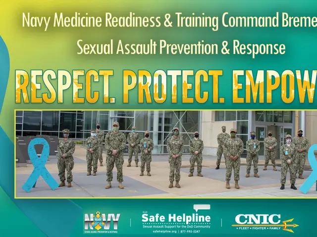 The image shows a poster with a group of people wearing uniforms and caps standing in front of a...