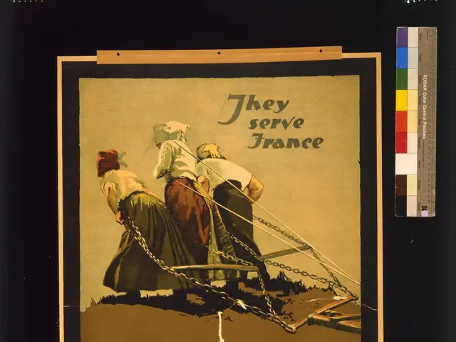 The image shows a poster with a black background featuring three people and text that reads "They...