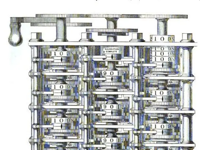 The image shows a drawing of a machine with a lot of pipes and numbers on it. At the top and bottom...