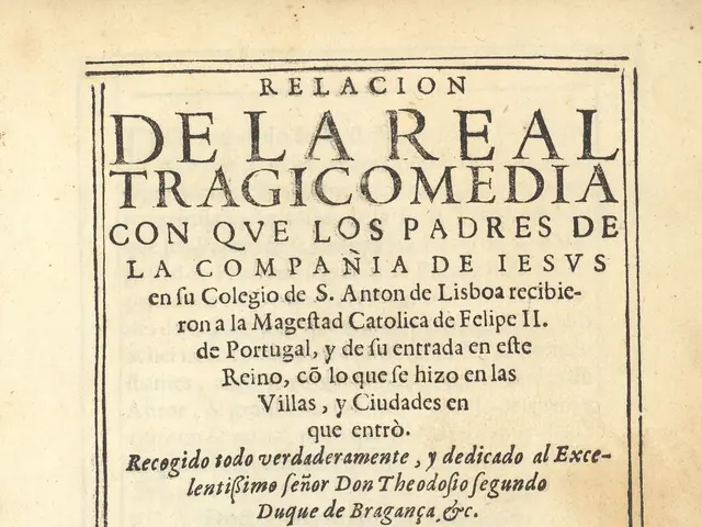 The image shows an old book with a coat of arms on it, featuring text and a stamp. The book is...