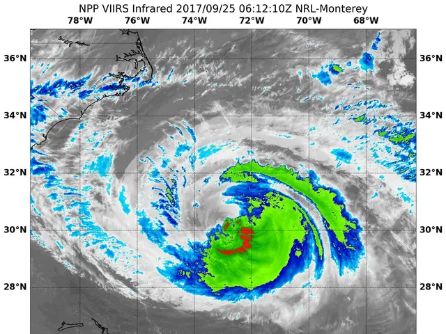 The image shows a satellite image of a tropical cyclone in the Pacific Ocean, with a map of the...