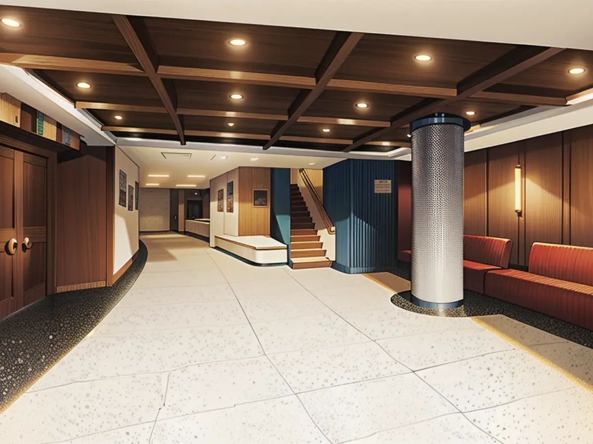 Historic Huntridge Hall in downtown Las Vegas Rendering of the lobby of the historic Huntridge Hotel in downtown Las Vegas.