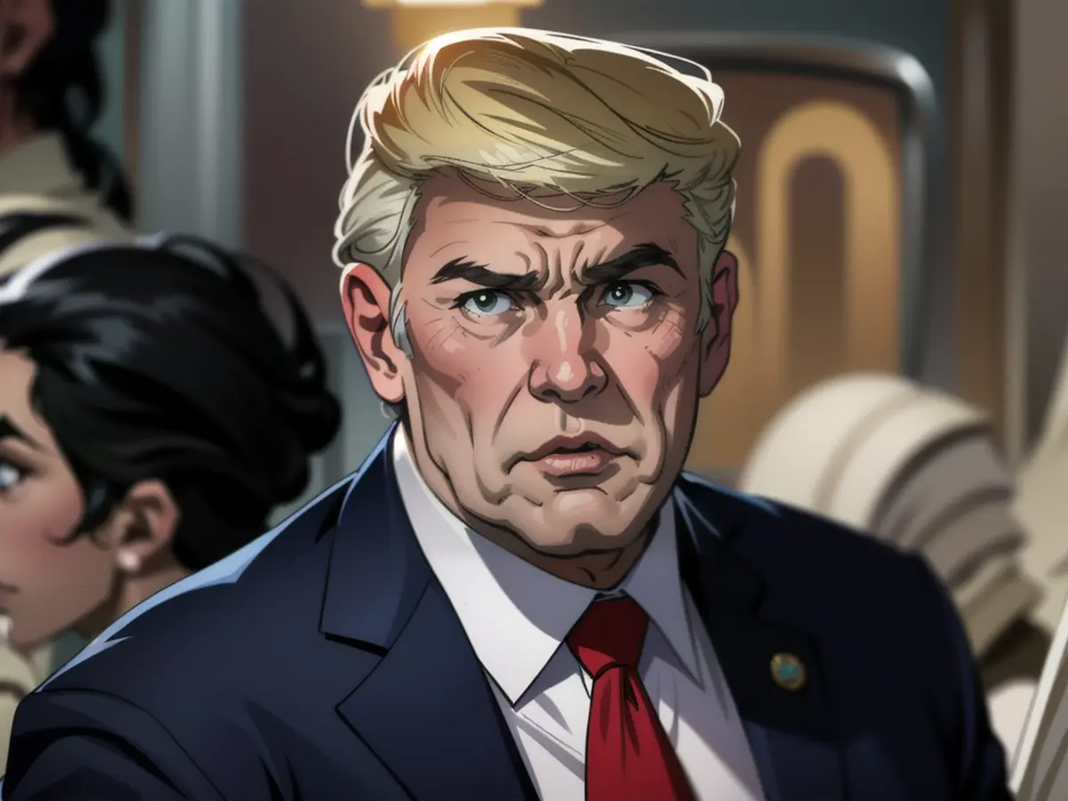 On Thursday, April 25, 2024, ex-President Donald Trump addresses members of the press outside Manhattan Criminal Court in New York. Former President Donald Trump speaks to members of the media at Manhattan Criminal Court in New York on Thursday, April 25, 2024.