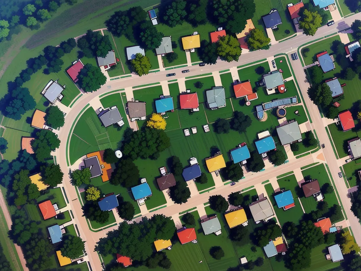 A drone's view of the scene. An aerial