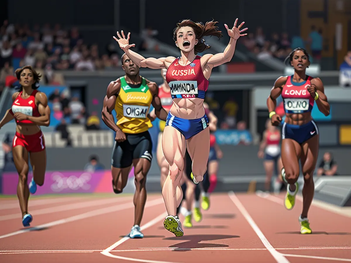 Savinova rejoices, having won gold during the London Olympics, yet eventually losing that title. Savinova celebrates her winning gold at the London Olympics, a title of which she was later stripped.