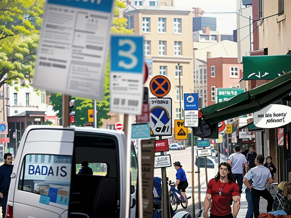 City creates chaos: 566 signs over 1100 meters are needed to regulate traffic in the new cycle lane