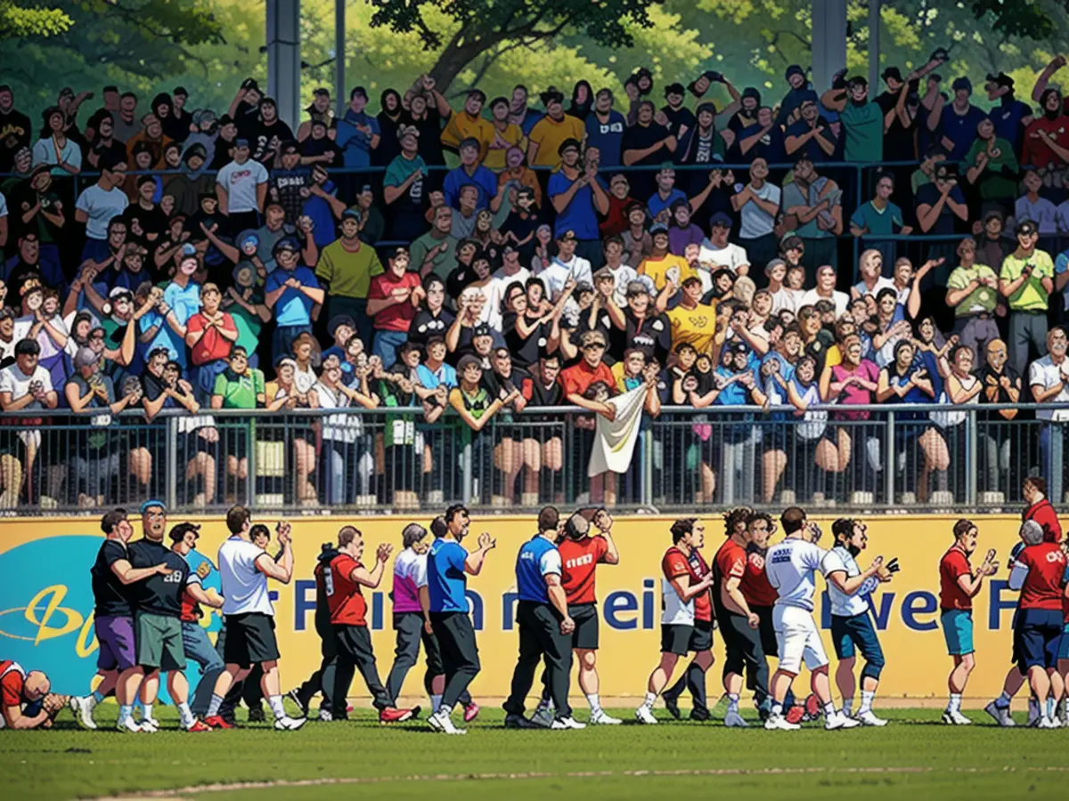 Fans and team celebrate the championship together