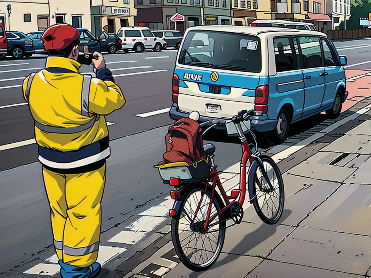 The chief ad man in action: Niclas M. searches for traffic offenders in his home town of Gräfenhainichen (Saxony-Anhalt)