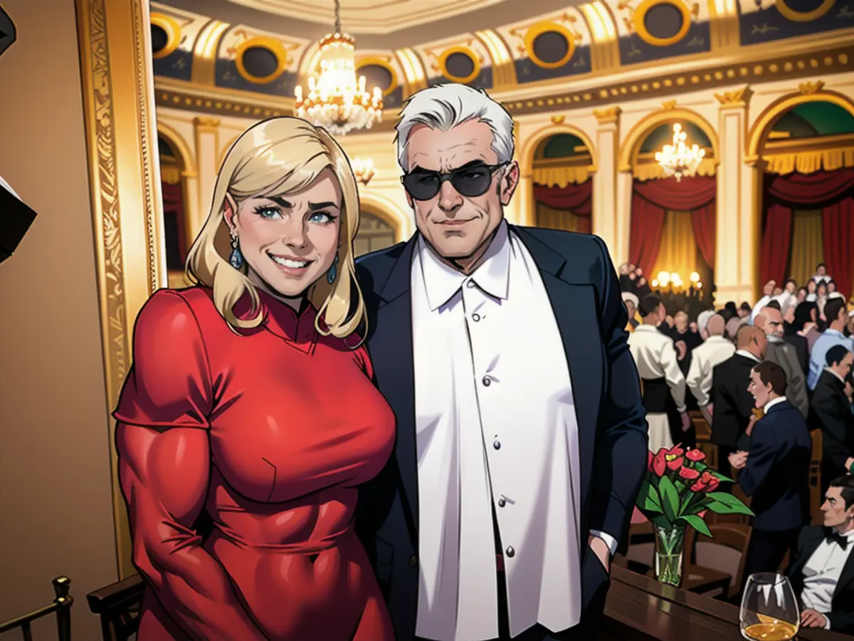 Heino at the Opera Ball with Petra Schneebauer, the Austrian ambassador to the USA