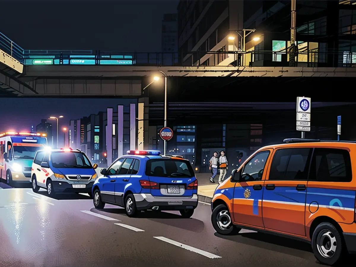 Police and emergency services at the Warsaw Bridge