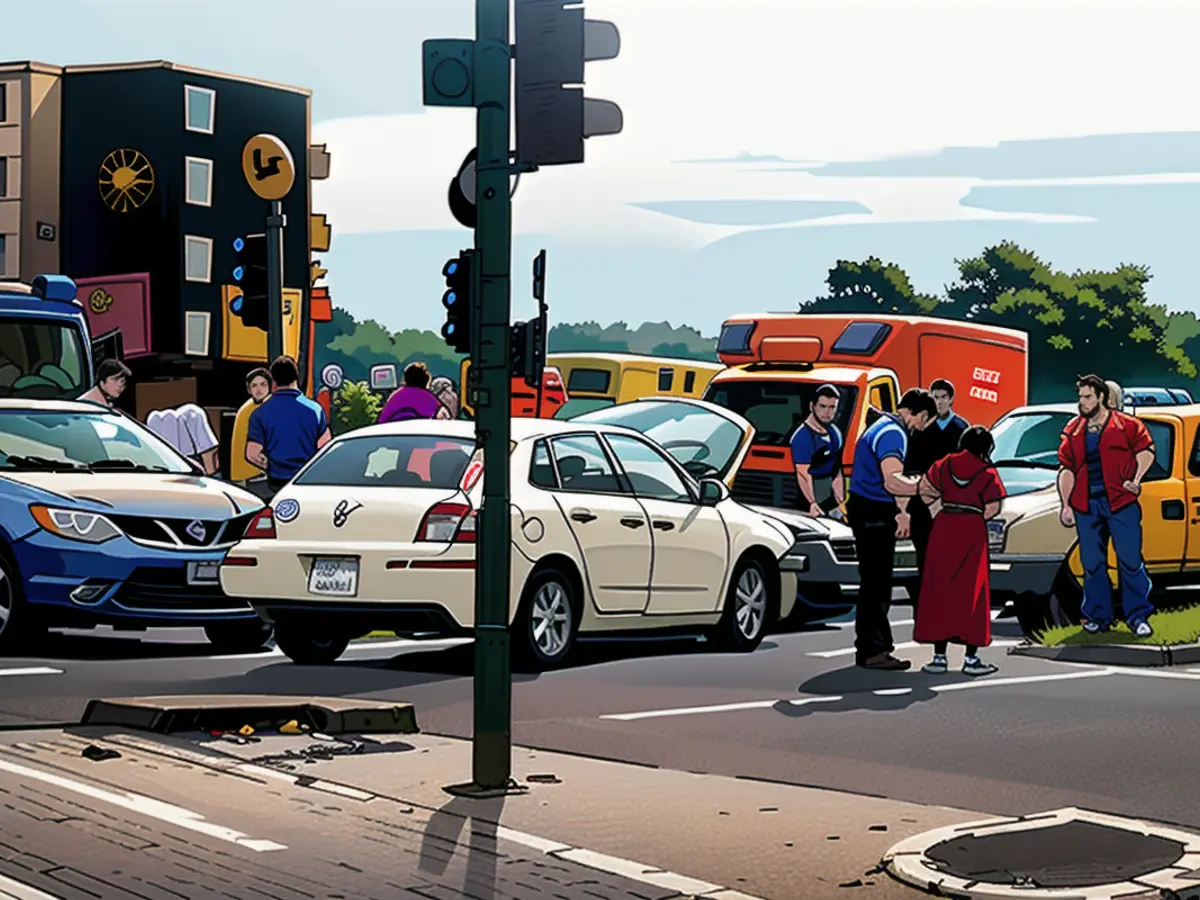 The scene of the accident in Essen