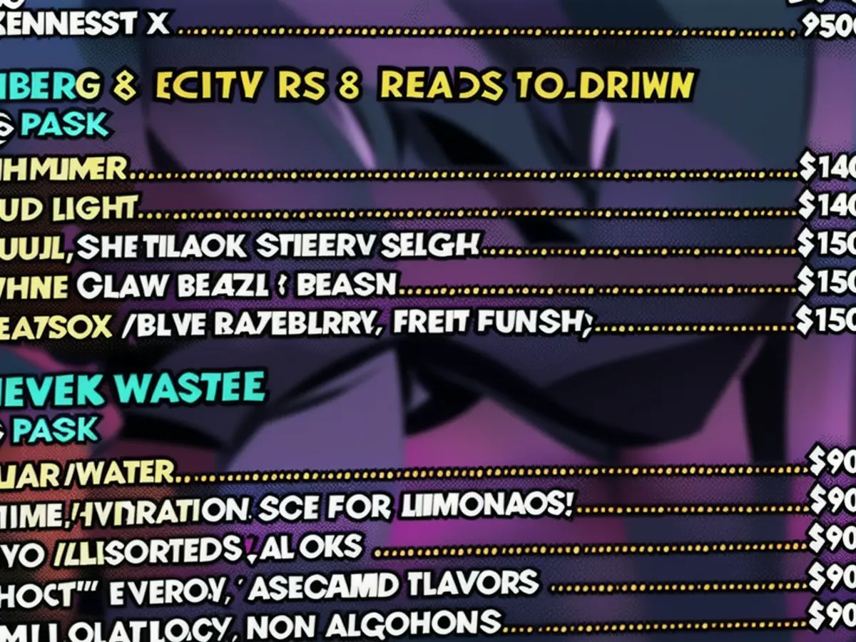 A bottle of champagne at EDC Las Vegas was priced at a staggering $94,000. A sampling of the bottle service menu at EDC.