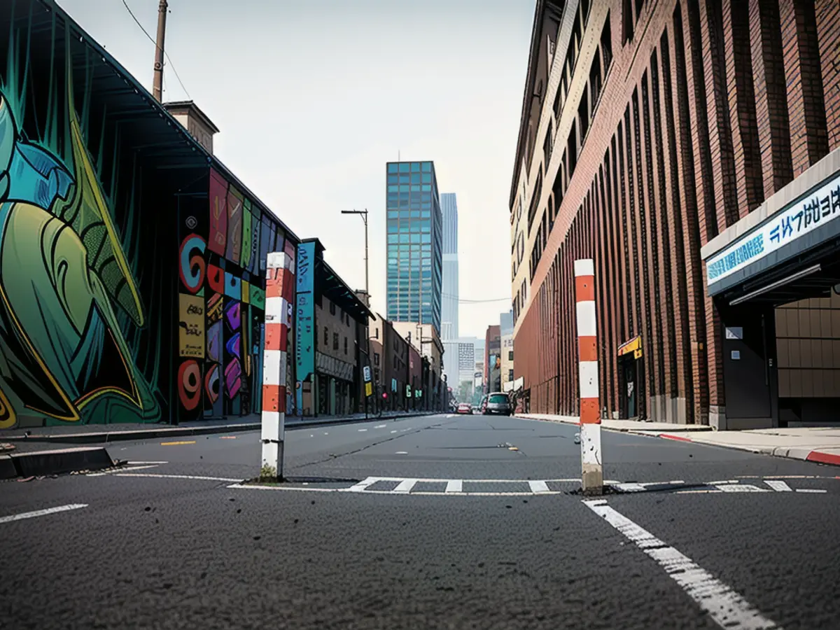 The boy collapsed in this street with life-threatening injuries