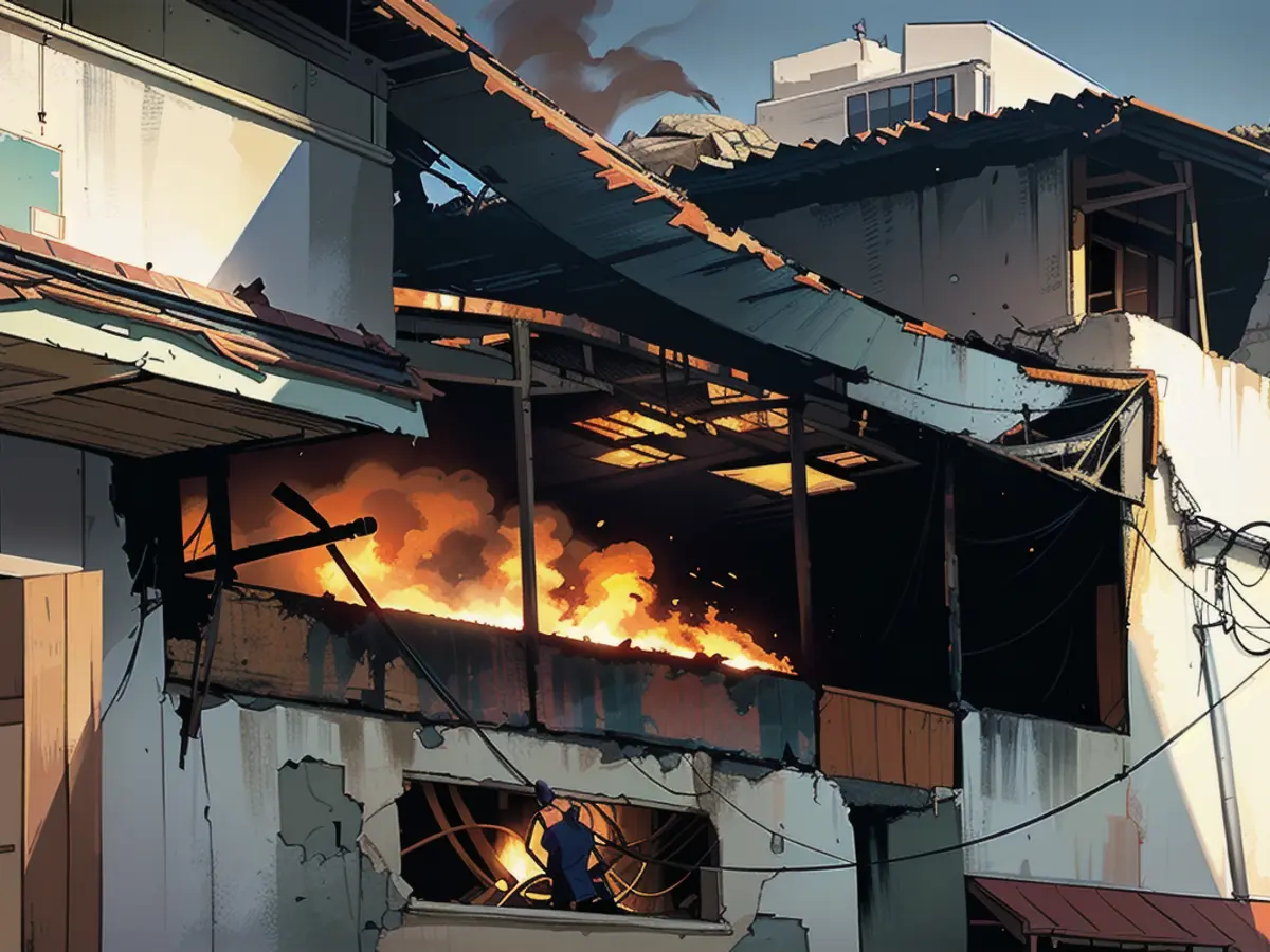 The bar next to the Hotel der Deutschen and the brothel below burned down