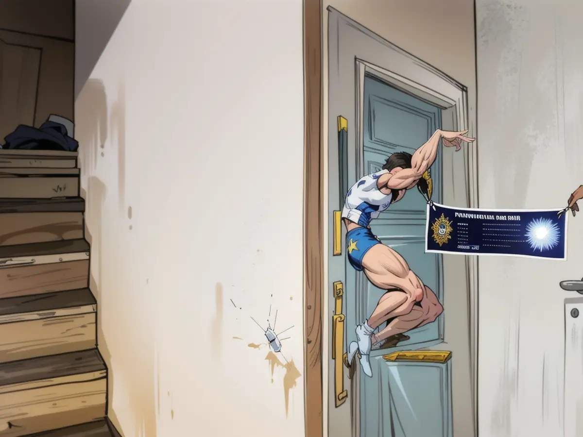 The victim's first floor apartment was sealed by the police. The crime scene has been confiscated for the investigation