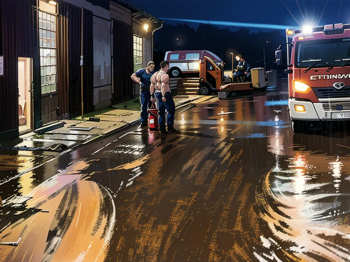 Heavy rainfall of over 50 liters per square meter caused hours of firefighting operations last night in the Wartburg district (Thuringia). A mudslide occurred in the village of Förtha and a road was flooded