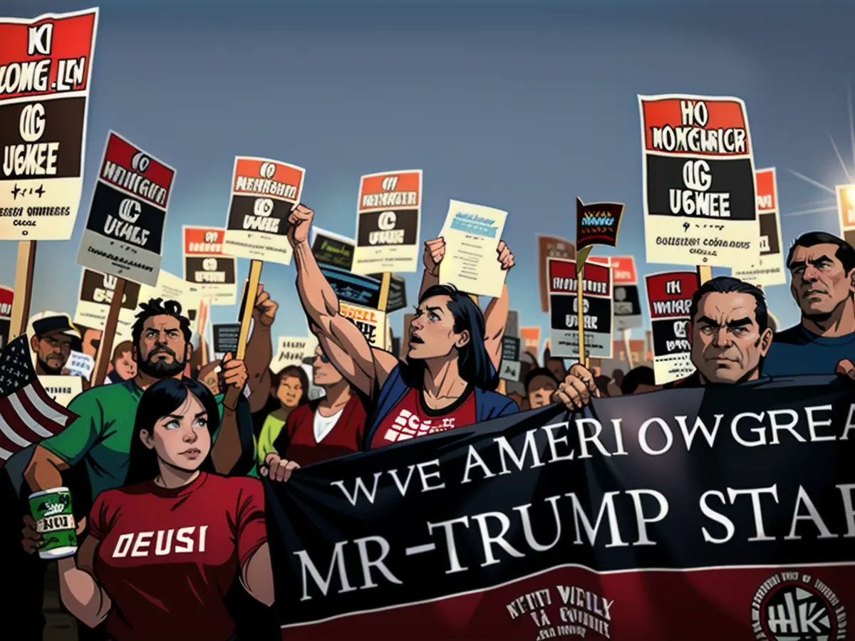 Union workers in the Culinary Industry of Nevada, USA, protest Culinary workers demonstrating: