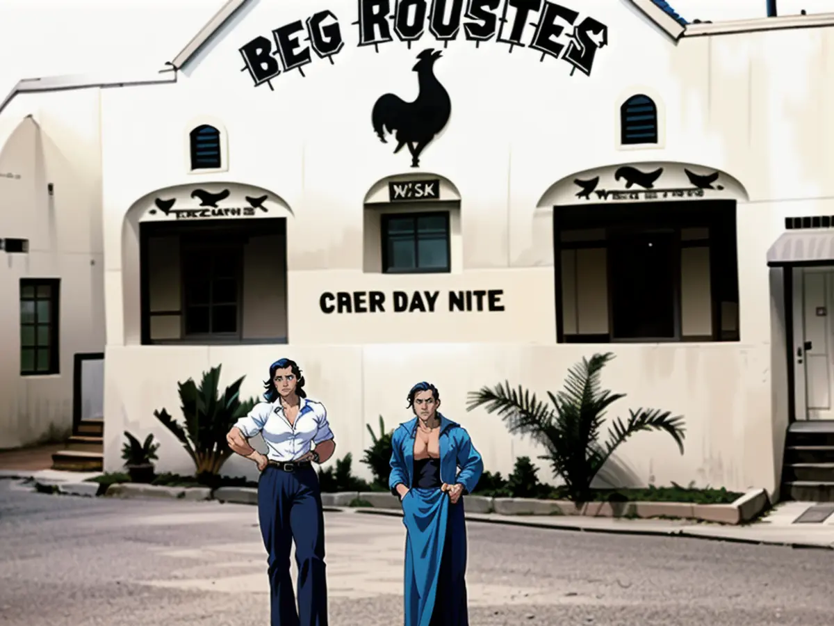 Myths Debunked: Bugsy Introduced Mafia to Las Vegas in 1946 Alice “Ma” Morris, right, and her husband pose in front of the Red Rooster, which Morris operated on 12 acres of land where the north gate of The Mirage — and its soon-to-be-demolished volcano — now stand.