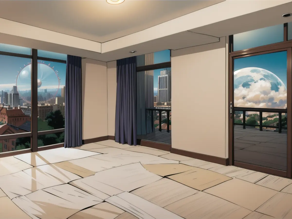 The sphere seemingly rules every space in this apartment. The Sphere seems to dominate every room in this condo except the bathrooms.
