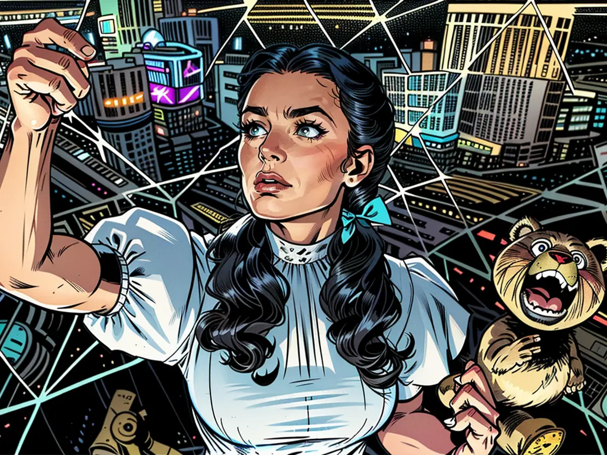 AI also generated this intriguing interpretation of Dorothy on the outside of the Sphere.